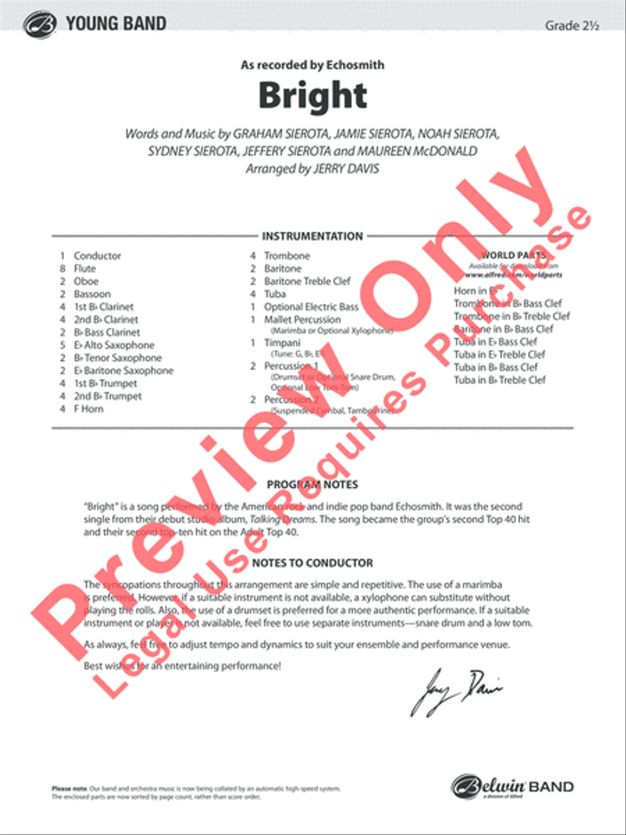 Bright Concert Band scores gallery preview page 2