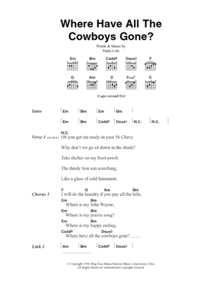 Where Have All The Cowboys Gone?