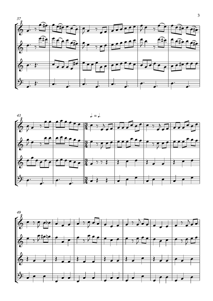 EL JARABE TAPATIO (The Mexican Hat Dance) - for recorder quartet Small Ensemble scores gallery preview page 5