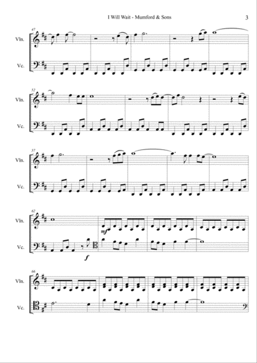 I Will Wait Set of Parts scores gallery preview page 3