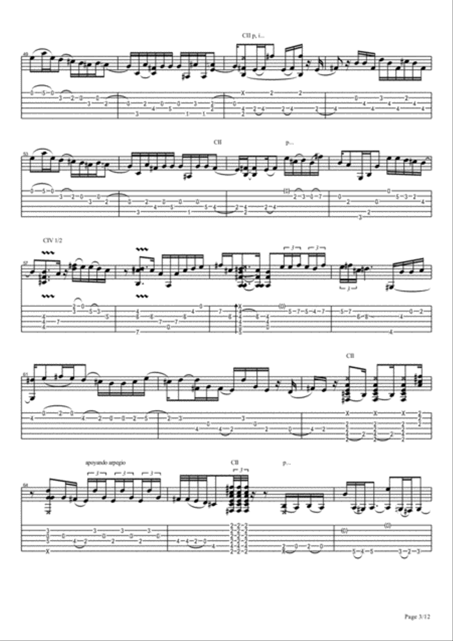 Vicente Amigo - Ciudad de las Ideas - 3 - Ojos De La Alhambra Electric Guitar scores gallery preview page 3