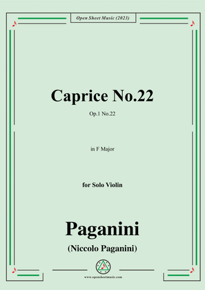 Paganini-Caprice No.22,Op.1 No.22,in F Major,for Solo Violin