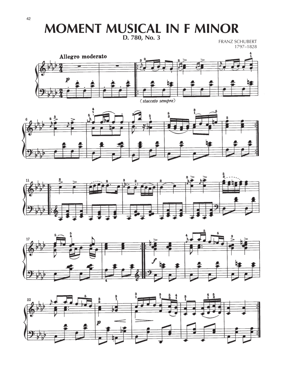 Moment Musical In F Minor, Op. 94, No. 3