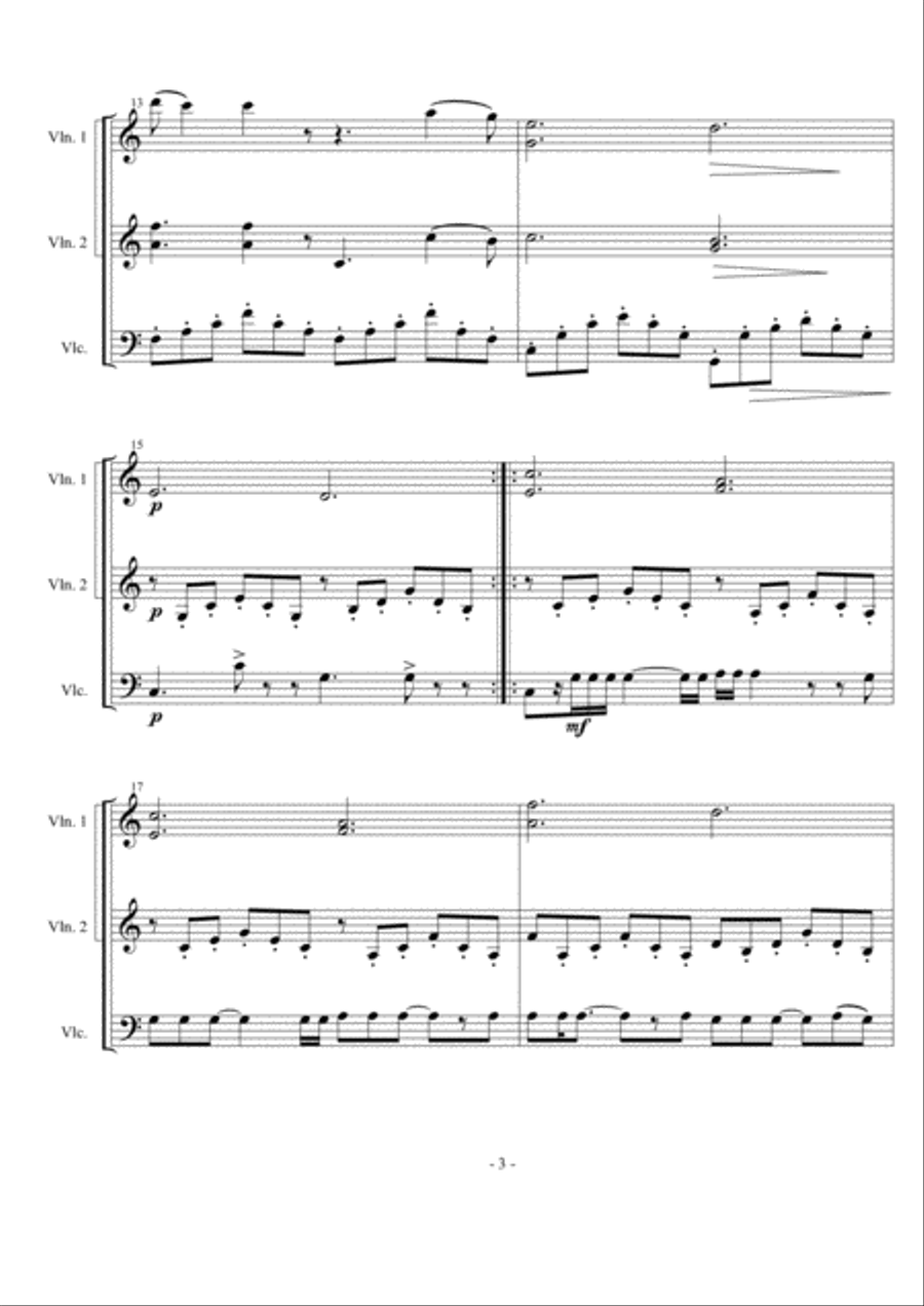 Hallelujah String Trio scores gallery preview page 3