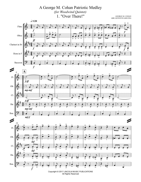 A Patriotic Medley by George M. Cohan (for Woodwind Quintet) image number null