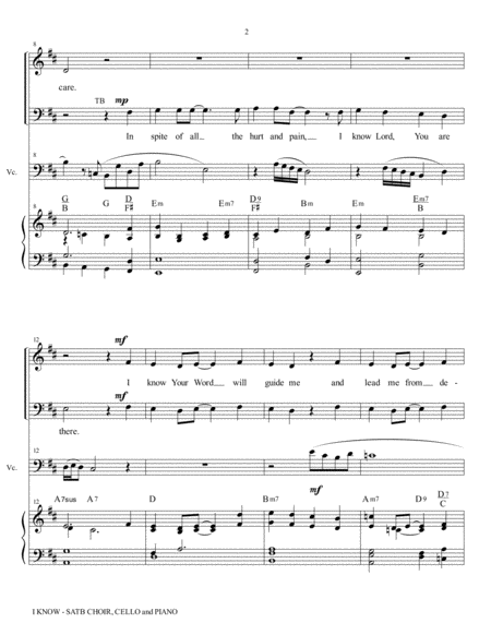 I KNOW (SATB Choir, Cello and Piano) image number null
