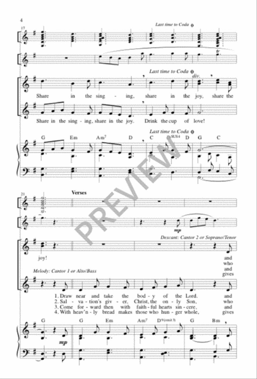 Come to the Banquet Come to the Banquet Unison Choir scores gallery preview page 4