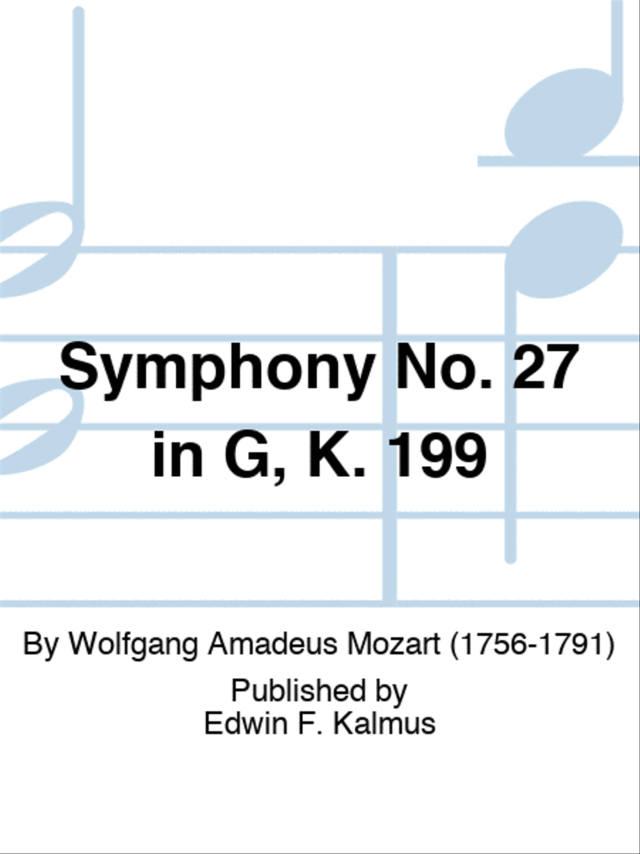 Symphony No. 27 in G, K. 199 Orchestra scores gallery preview page 1
