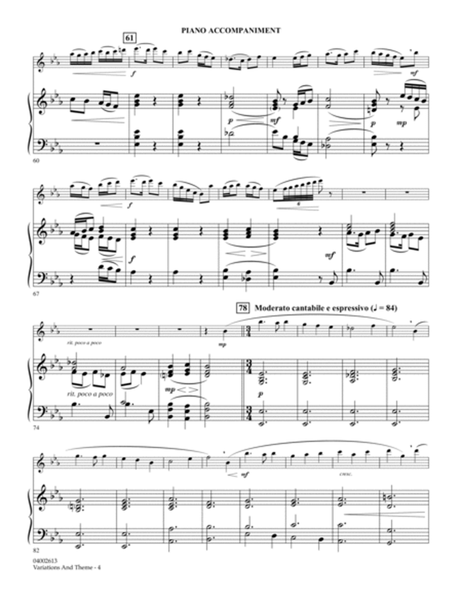 Variations And Theme (for Flute Solo And Band) - Piano Accompaniment