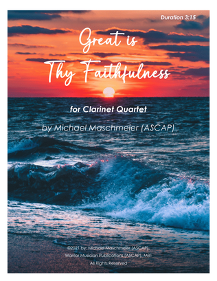 Book cover for Great is Thy Faithfulness, for Clarinet Quartet