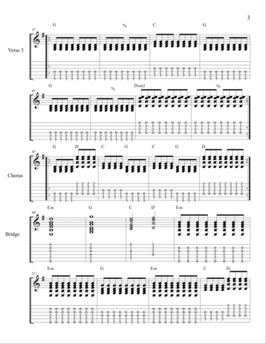 Cleopatra Guitar Tablature scores gallery preview page 3