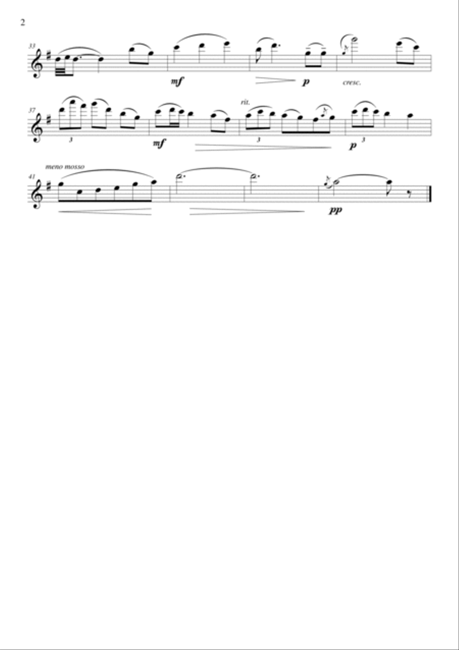 Brahms Lullaby Flute Quartet scores gallery preview page 6