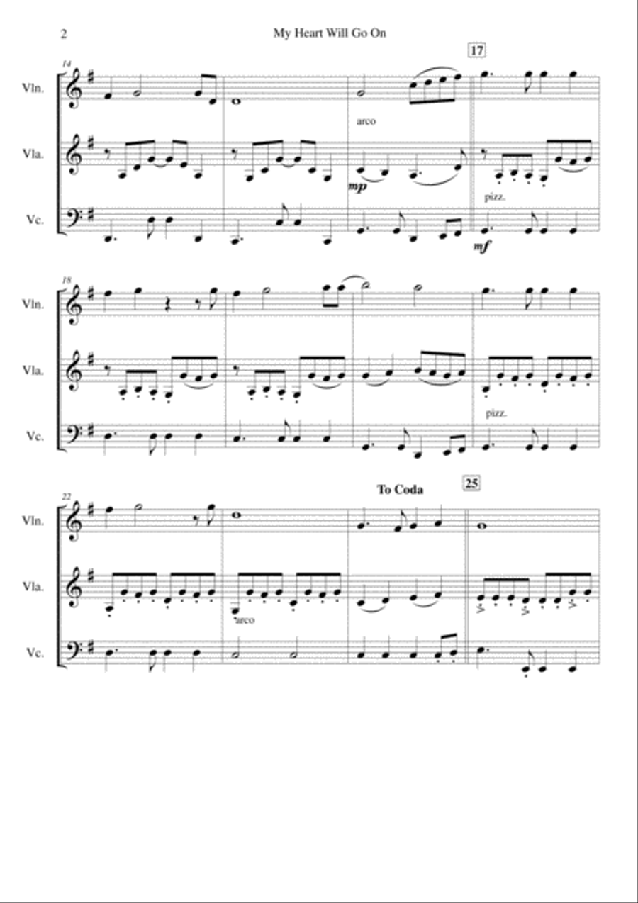 My Heart Will Go On (Love Theme from Titanic) My Heart Will Go On (Love Theme from Titanic) String Trio scores gallery preview page 3