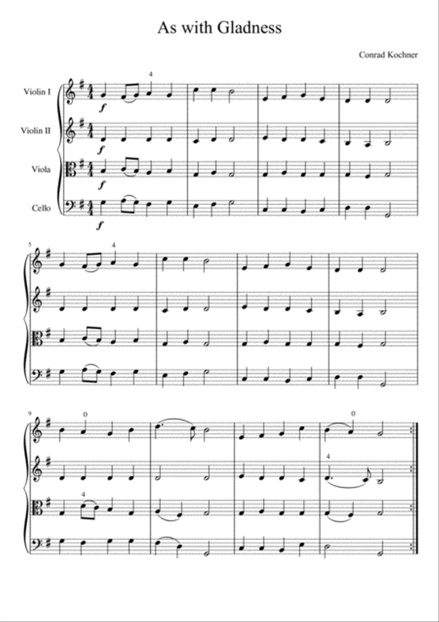 As With Gladness As With Gladness String Quartet scores gallery preview page 2