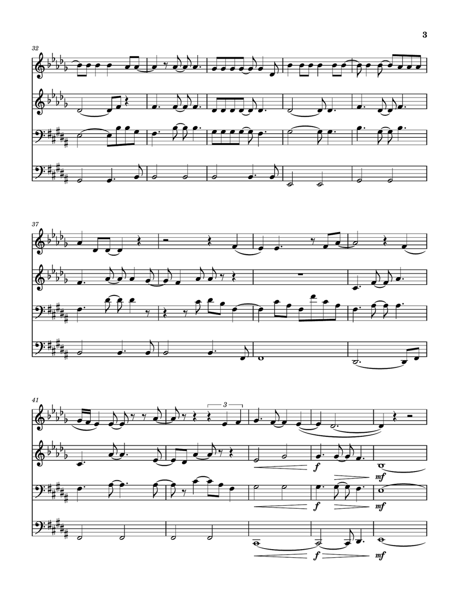 Medley: Faithfully with Separate Ways (Worlds Apart) Brass Quartet scores gallery preview page 4