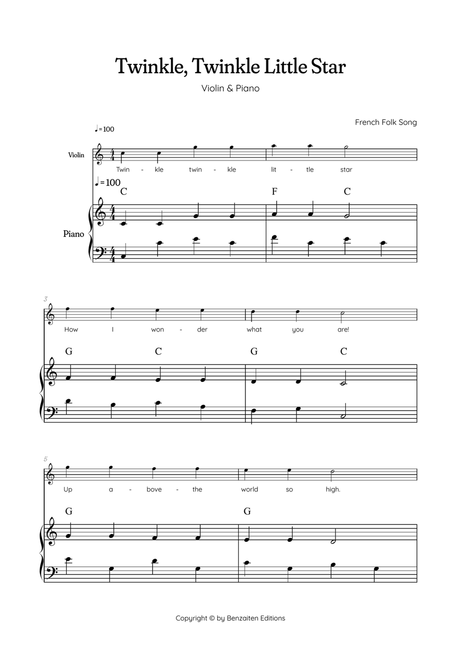 Music sheet twinkle online twinkle little star