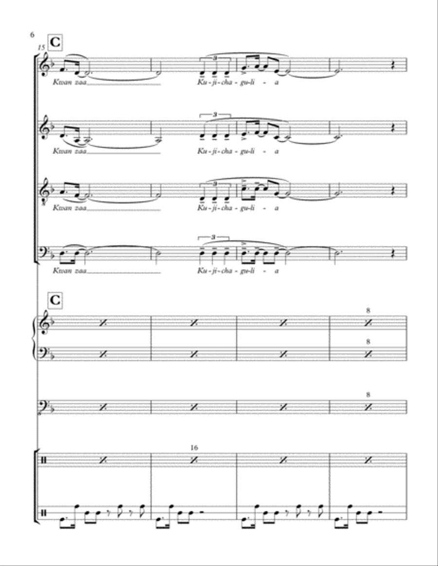 Kwanzaa 4-Part scores gallery preview page 6