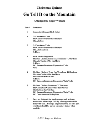 Book cover for Go Tell It on the Mountain (Clarinet Quintet)