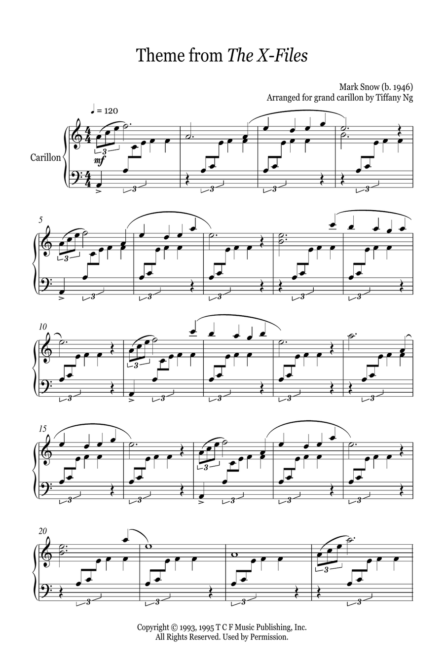 Theme From The X-files Part scores gallery preview page 1
