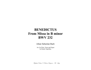 Book cover for BENEDICTUS - From Missa in B minor BWV 232 - Arr. for Flute, Tenor and organ 3 staff