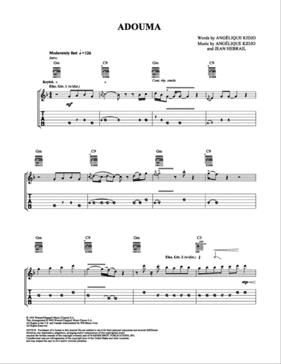 Adouma Electric Guitar scores gallery preview page 1
