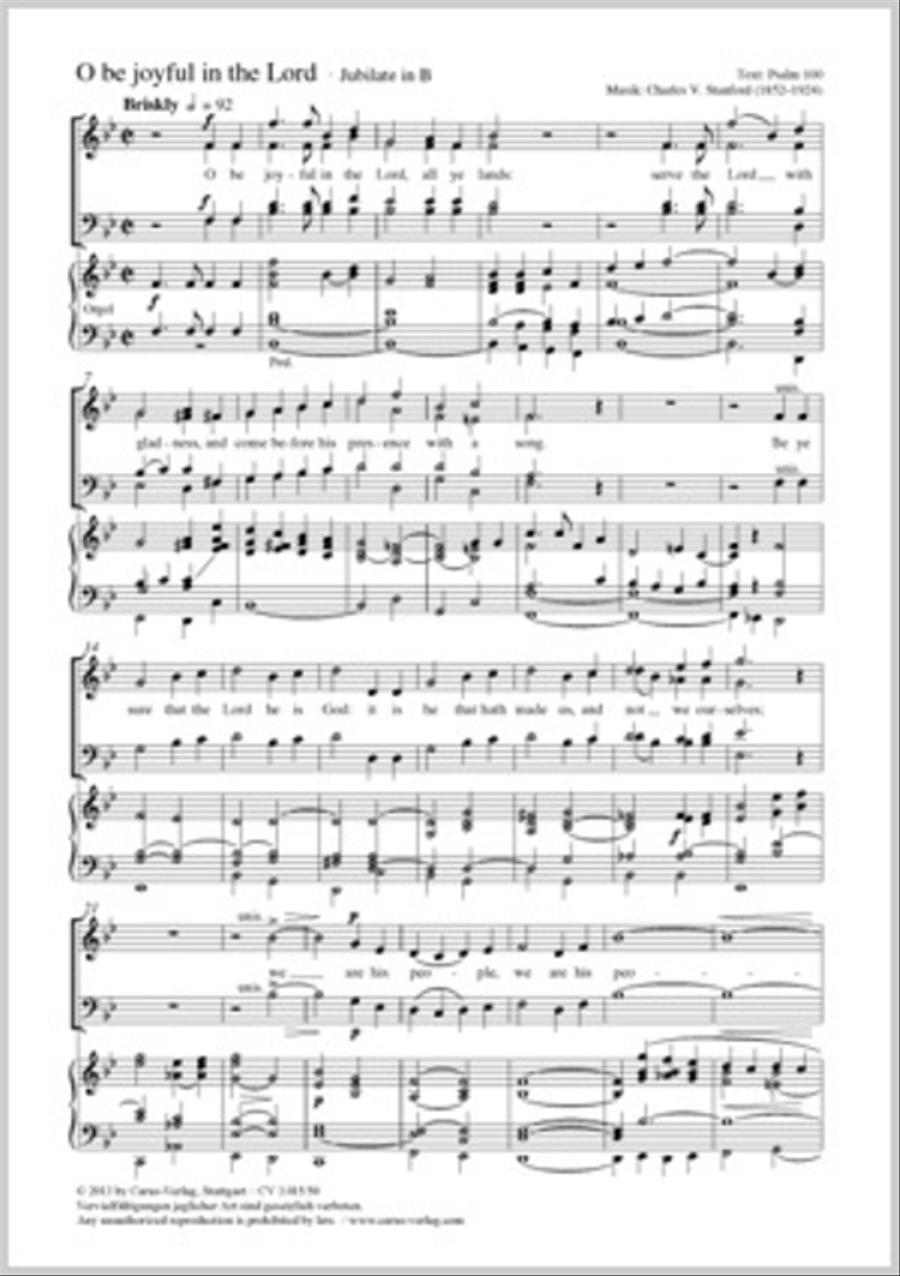 O be joyful in the Lord (Jubilate Deo omnis terra (Kommt, frohlocket dem Herrn alle Volker)) 4-Part scores gallery preview page 1