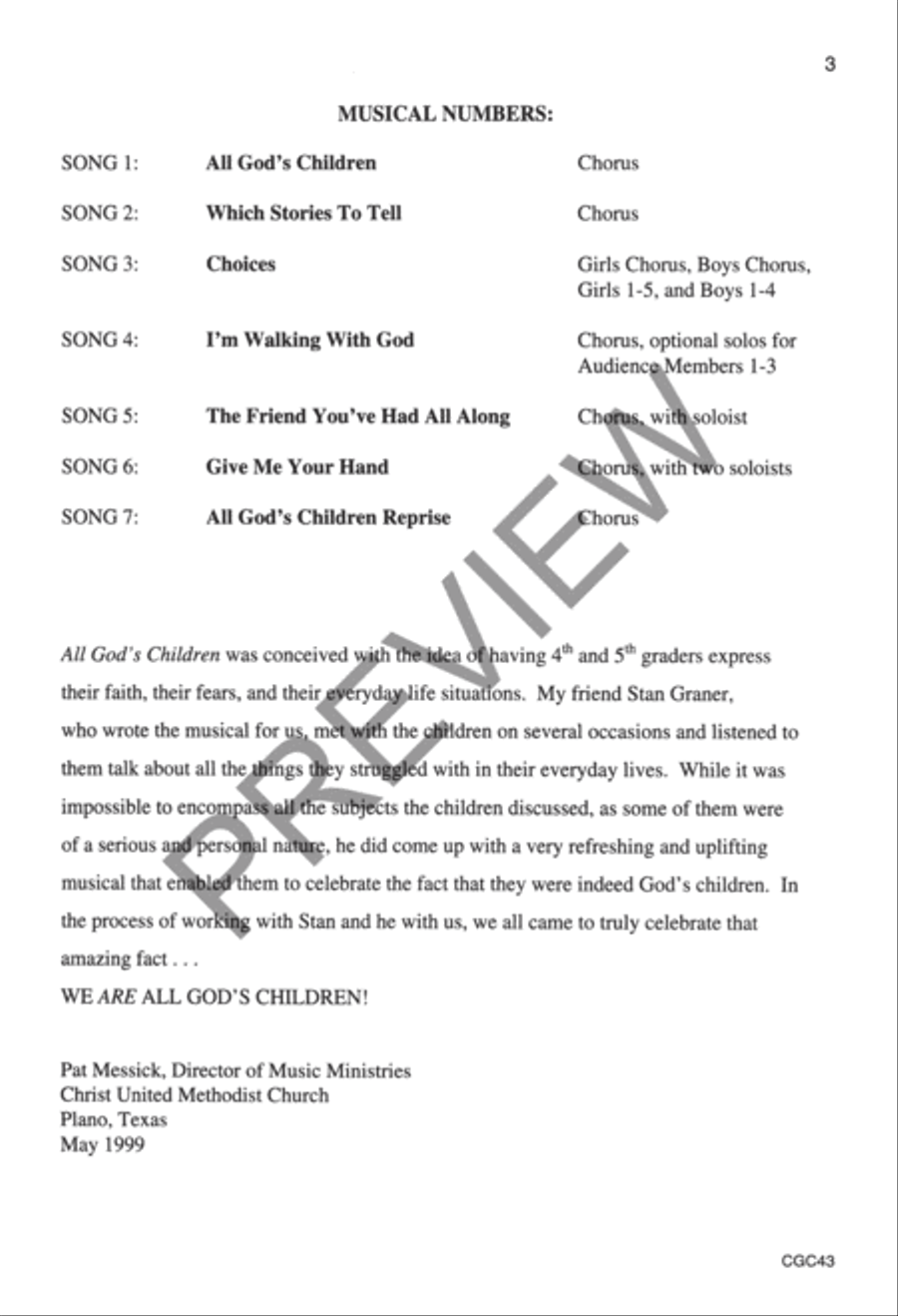 All God's Children Preview Kit (Score & CD) Choir scores gallery preview page 4