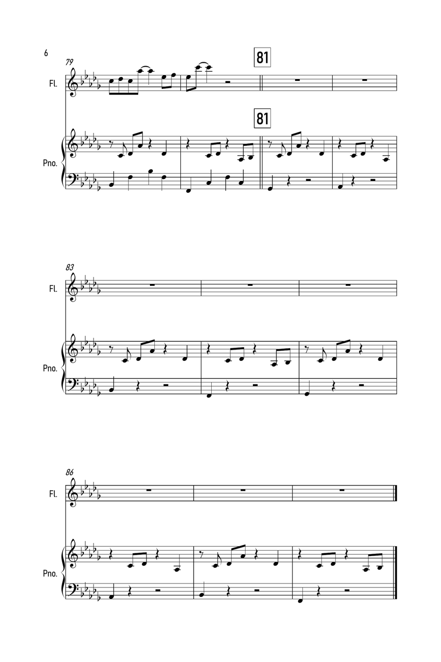Stay Flute Solo scores gallery preview page 6