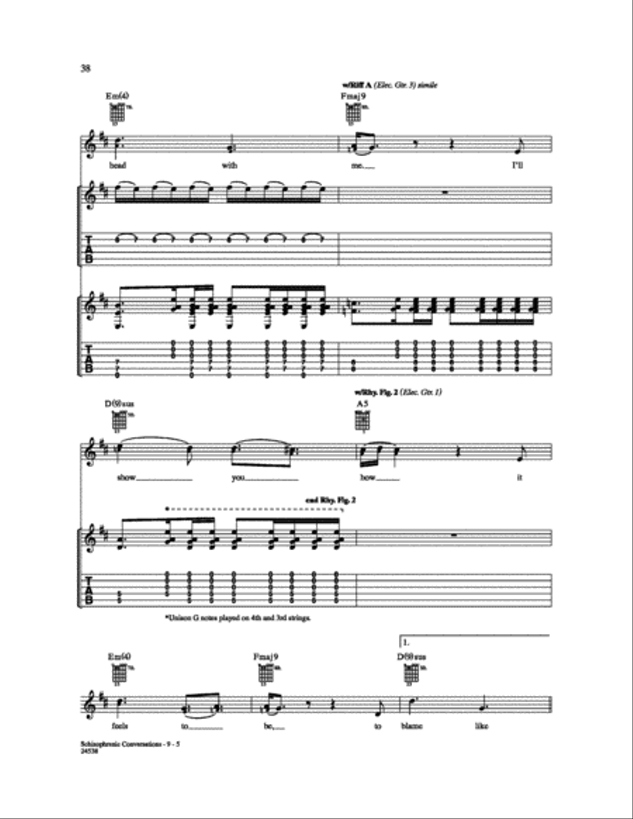 Schizophrenic Conversations Electric Guitar scores gallery preview page 5