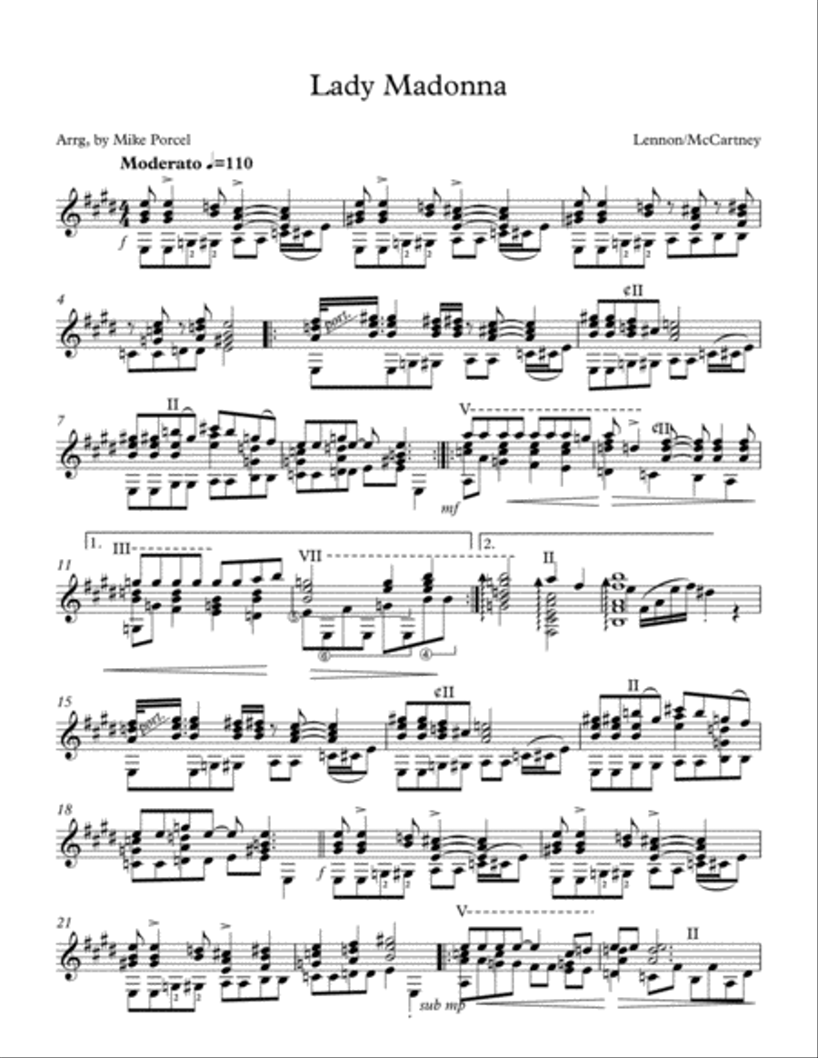 Lady Madonna Guitar Solo scores gallery preview page 2