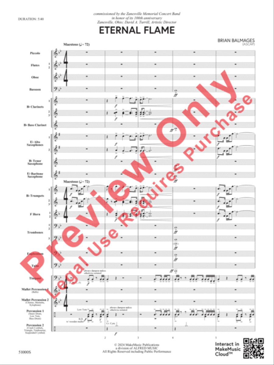 Eternal Flame Concert Band scores gallery preview page 4