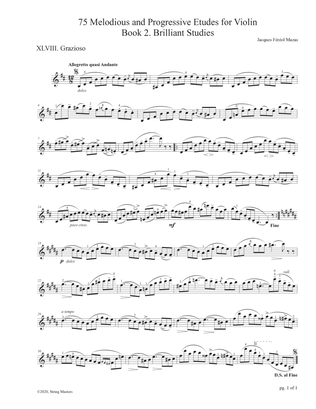 Mazas 75 Melodious & Progressive Etudes for Violin Book 2, No. 48