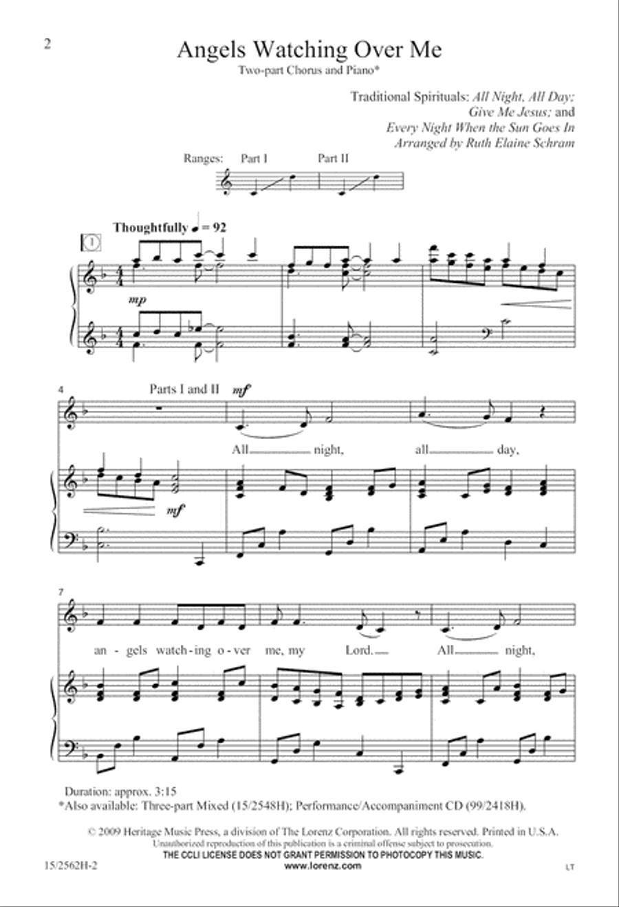 Angels Watching Over Me 2-Part scores gallery preview page 3