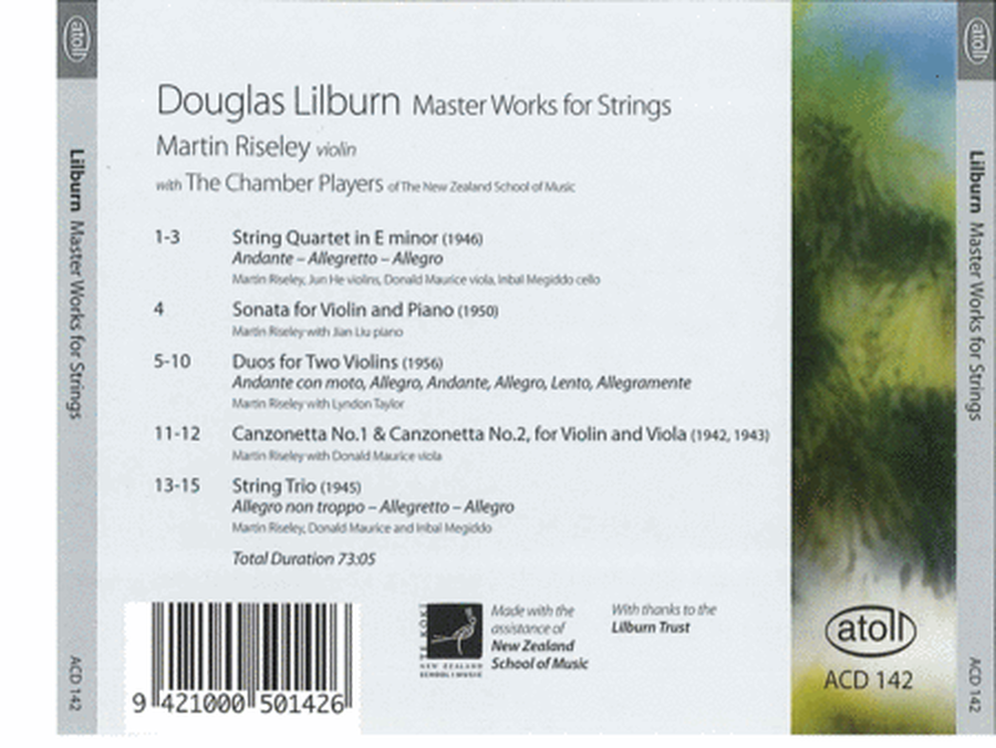 Douglas Lilburn Master Works For Strings