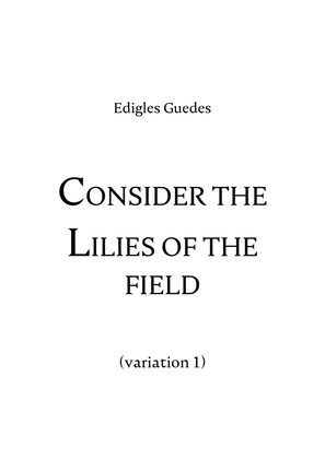 Book cover for Consider the Lilies of the field (variation 1)