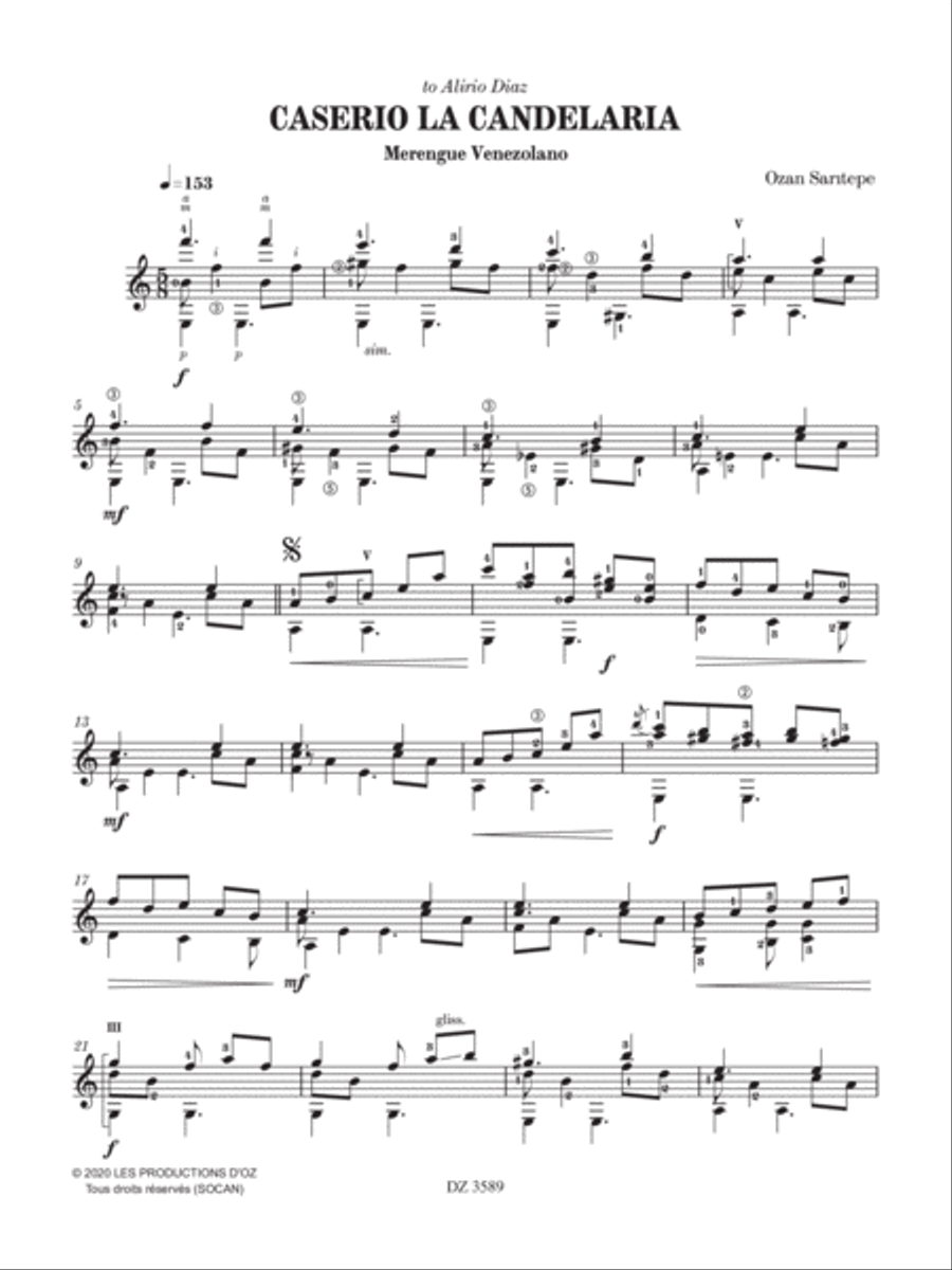 Caserio La Candelaria Classical Guitar scores gallery preview page 4
