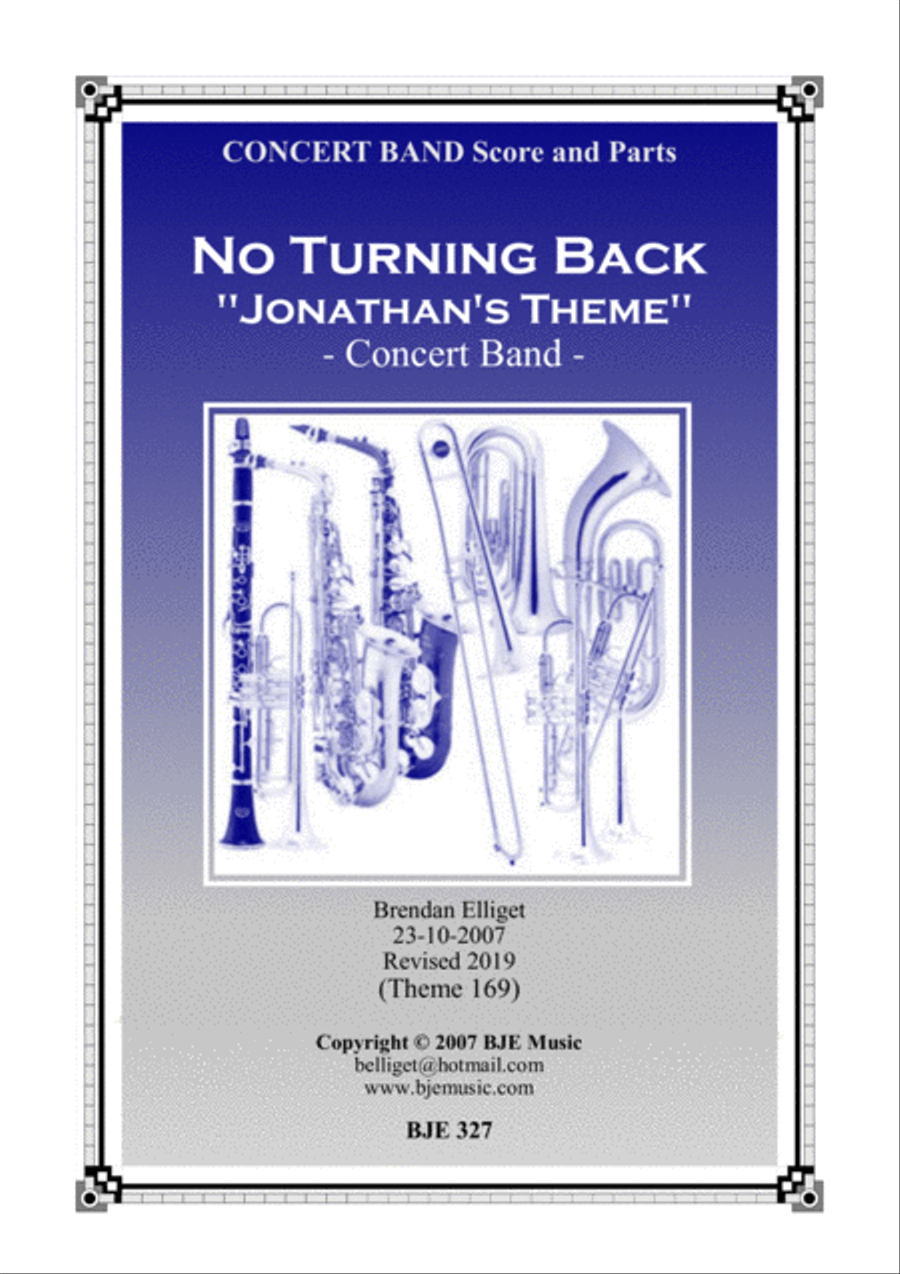 No Turning Back - Jonathan's Theme - Concert Band Score and Parts PDF Concert Band scores gallery preview page 1