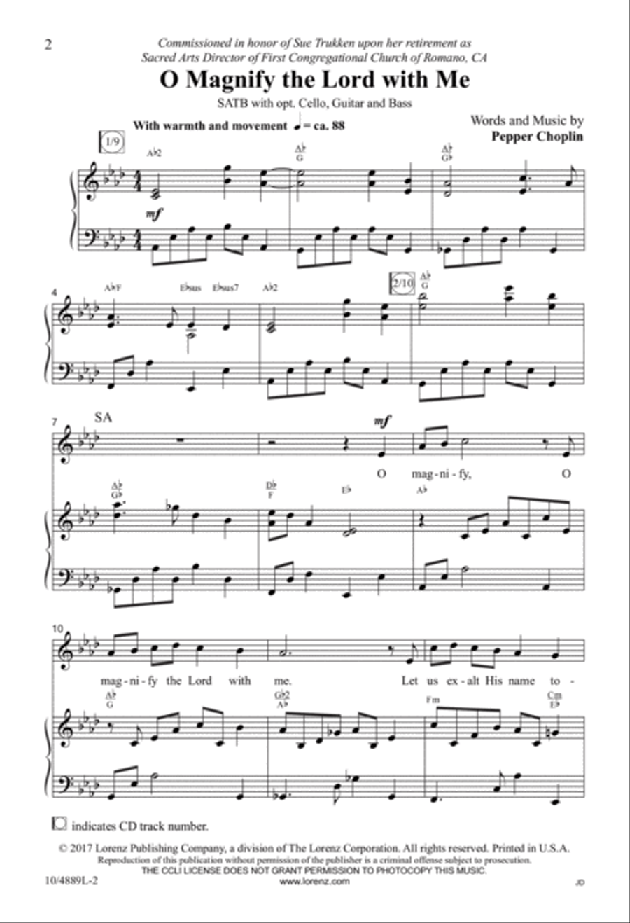 O Magnify the Lord with Me 4-Part scores gallery preview page 2