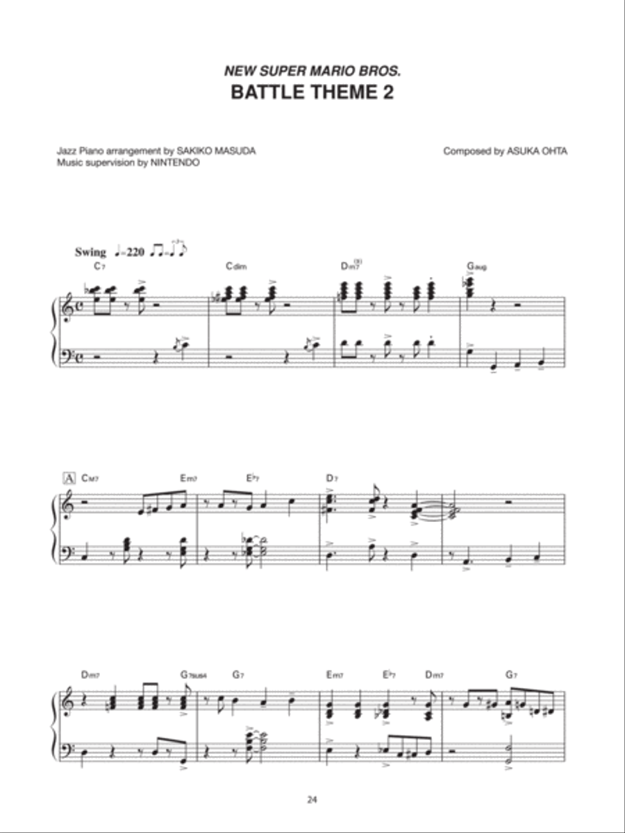 New Super Mario Bros. Battle Theme 2 Piano Solo scores gallery preview page 1