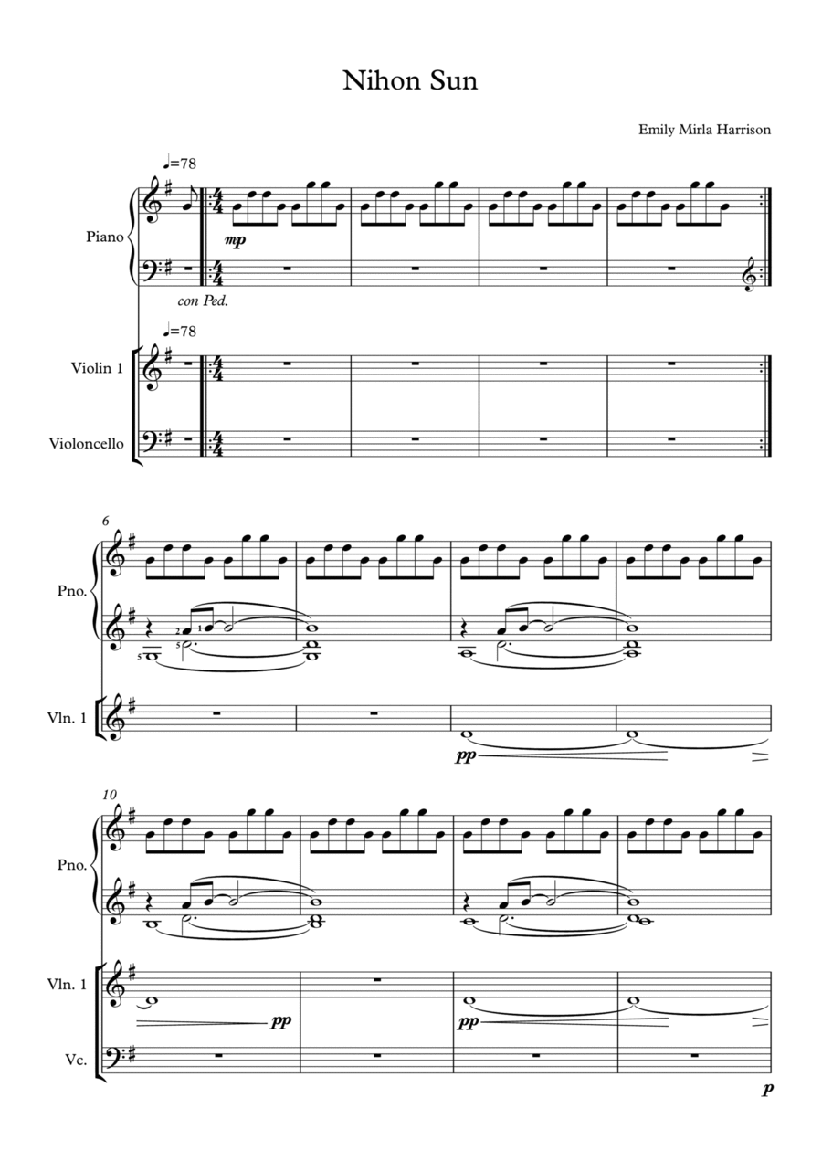 Nihon Sun Piano Trio scores gallery preview page 1
