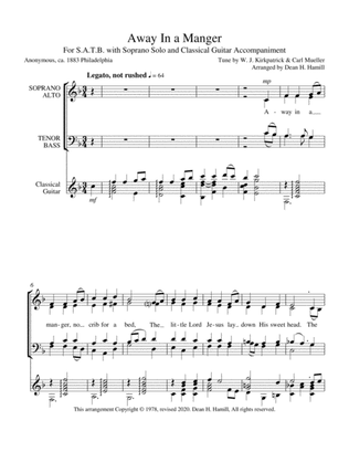 Away In A Manger (SATB with Classical Guitar)