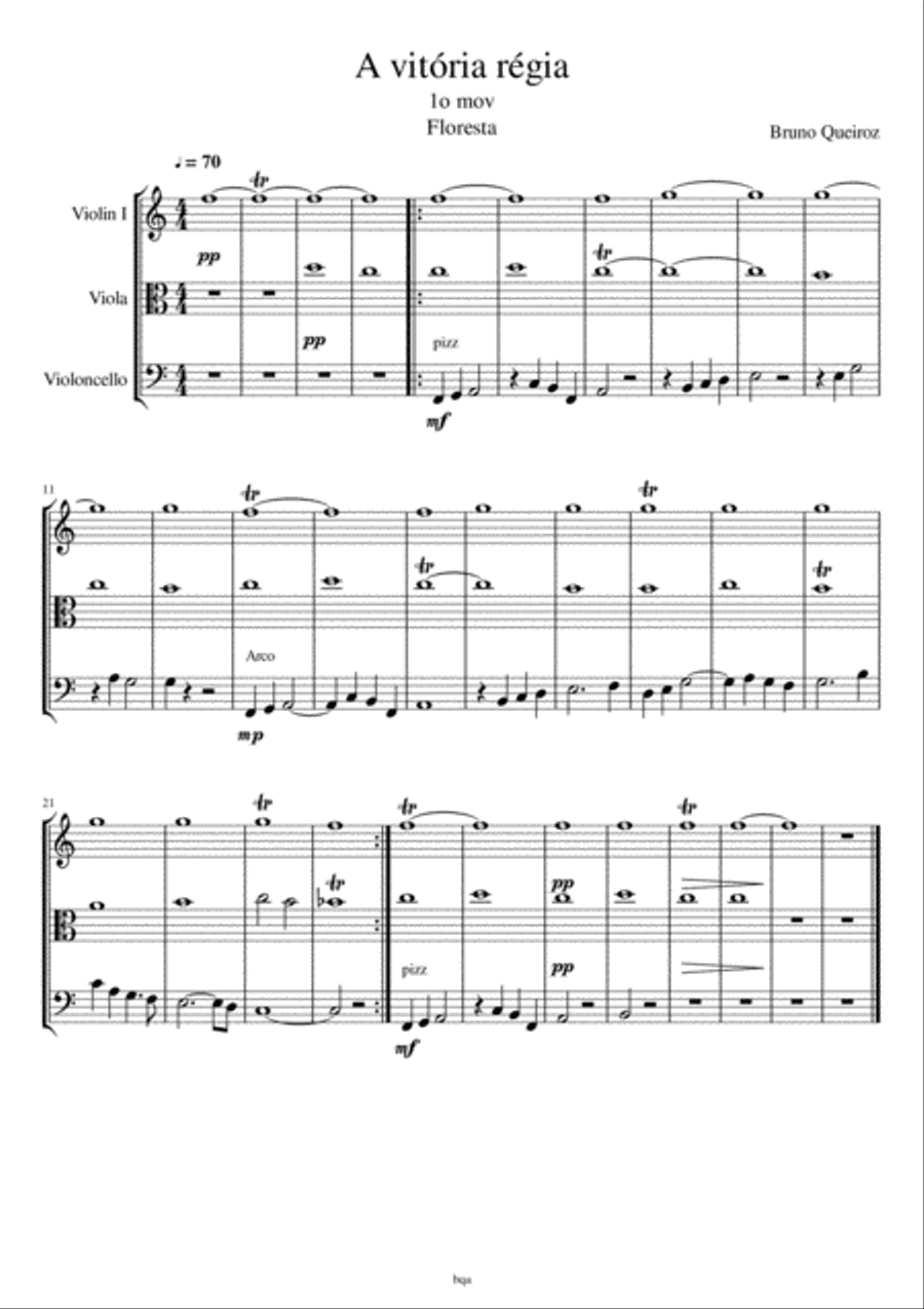 1o mov. - Floresta 1o mov. - Floresta String Quartet scores gallery preview page 1