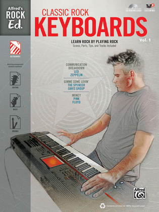 Book cover for Alfred's Rock Ed. -- Classic Rock Keyboards, Volume 1