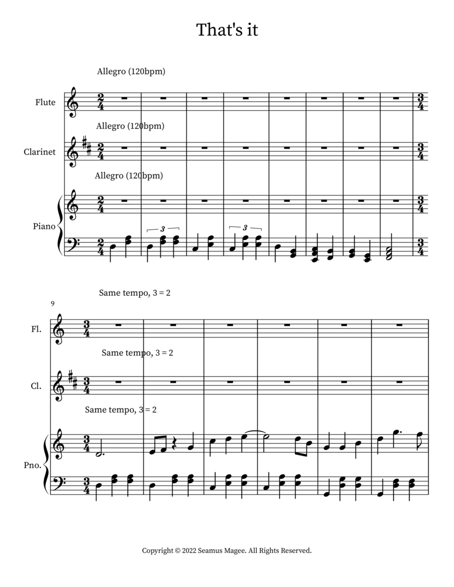 That's it That's it Small Ensemble scores gallery preview page 1