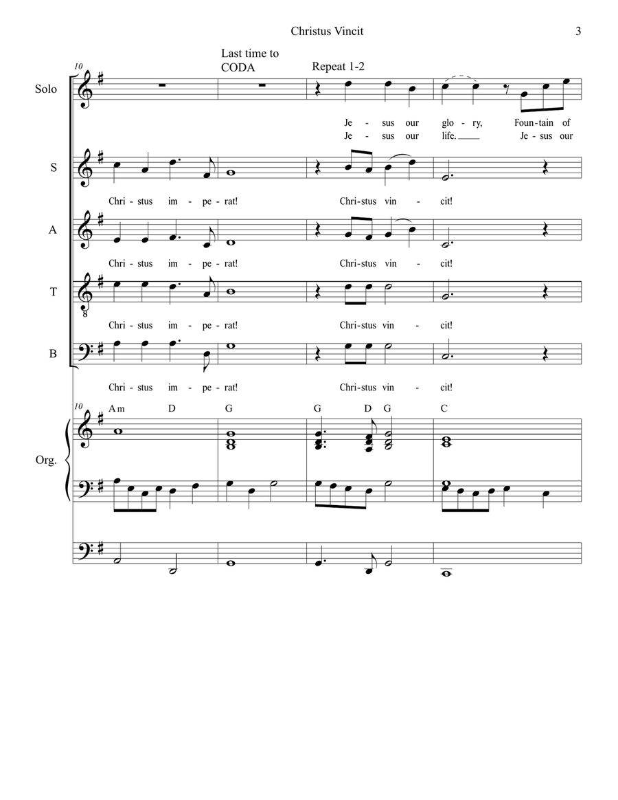 Christus Vincit (Canon) Christus Vincit (Canon) 4-Part scores gallery preview page 3