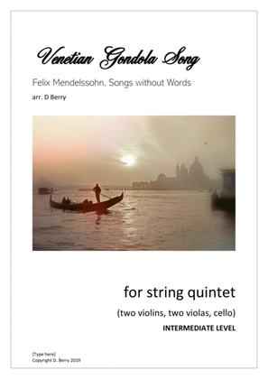 Venetian Gondola Song (String Quintet)