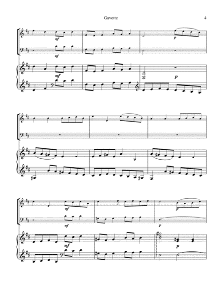 Gavotte 1 & 2 BWV 1068 for piano trio Piano Trio scores gallery preview page 5