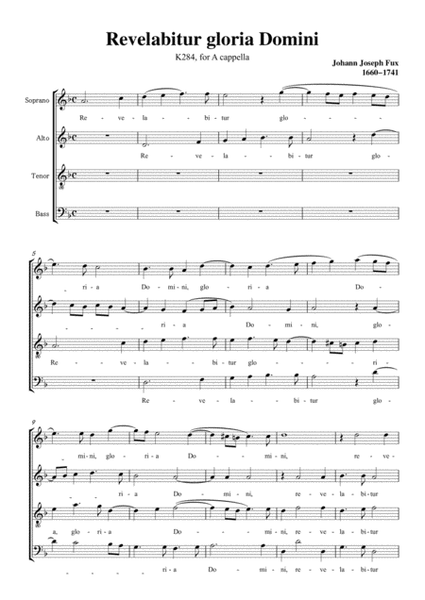 Fux-Revelabitur gloria Domini,K284,in d minor,for A cappella