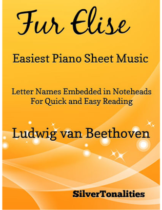 Book cover for Fur Elise Easiest Piano Sheet Music