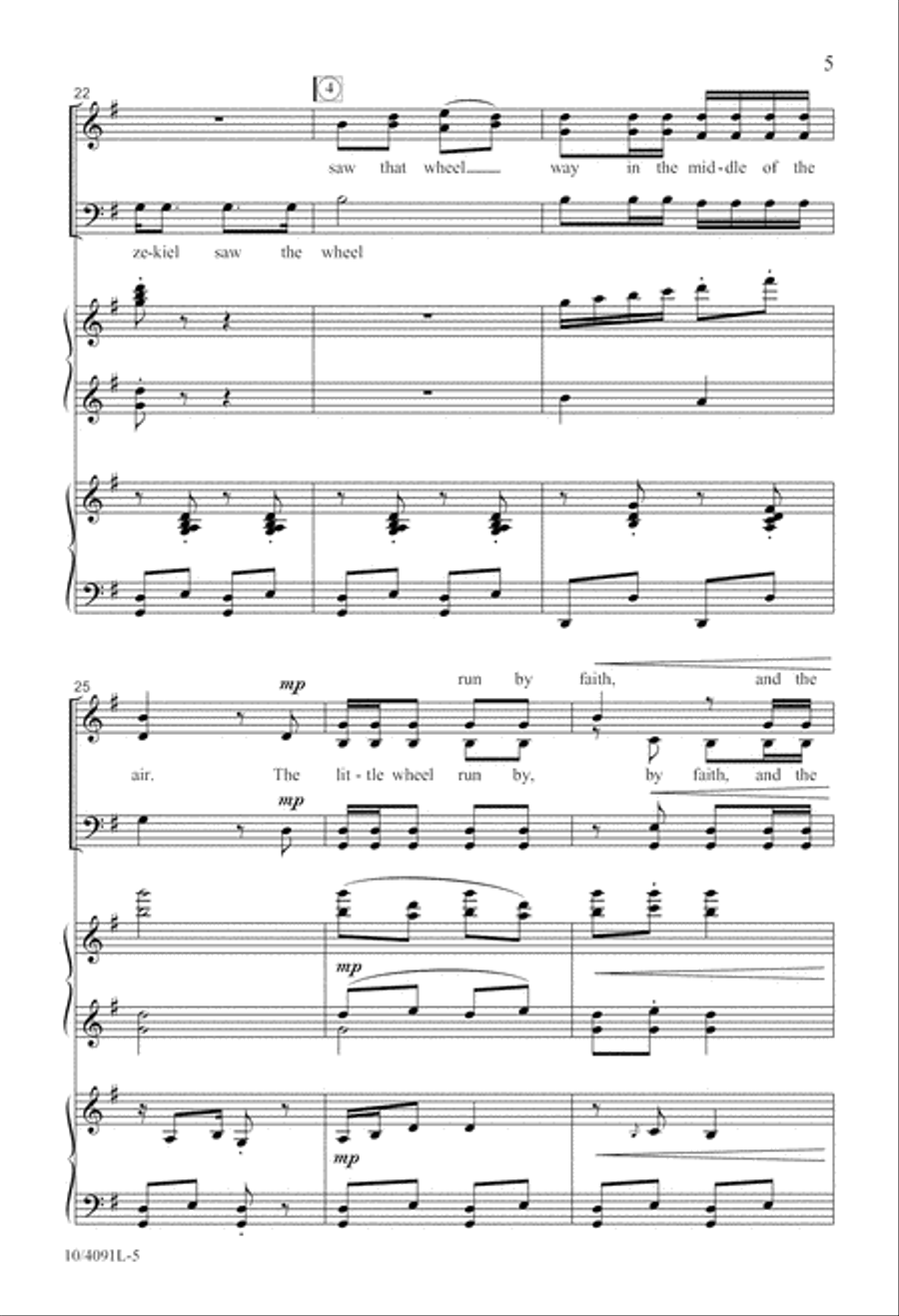 Ezekiel Saw the Wheel 4-Part scores gallery preview page 6